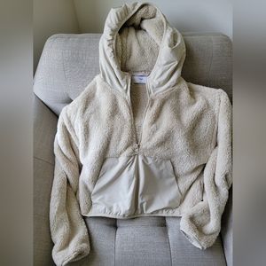 Aritzia TNA Polar Half Zip Fleece Hoodie Size Small